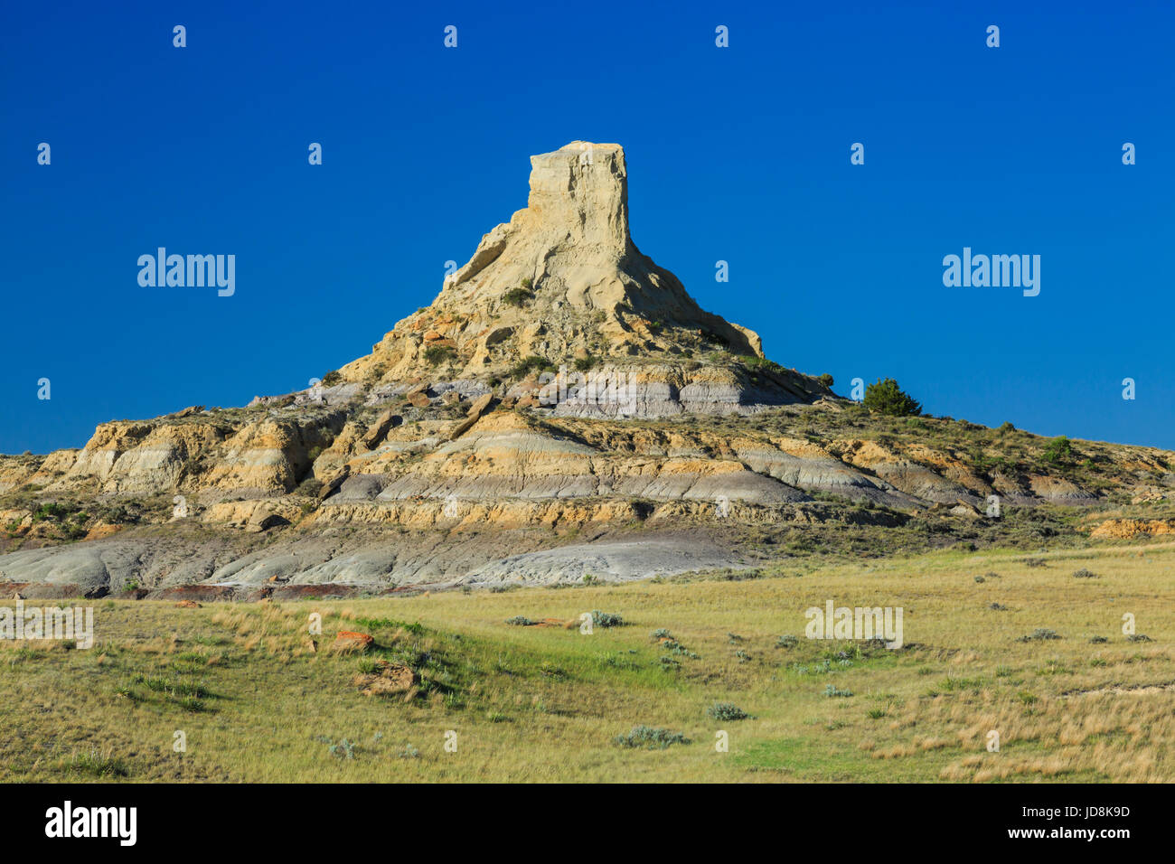 Schornstein Felsen entlang des Calypso-Trail in den Badlands von Terry in der Nähe von Terry, montana Stockfoto