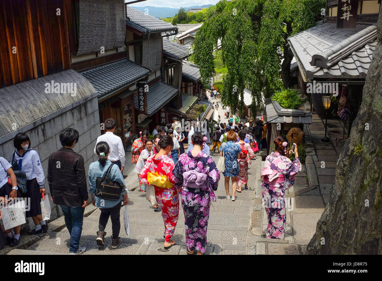 Der historische Stadtteil Higashiyama in Kyoto, Japan. Stockfoto