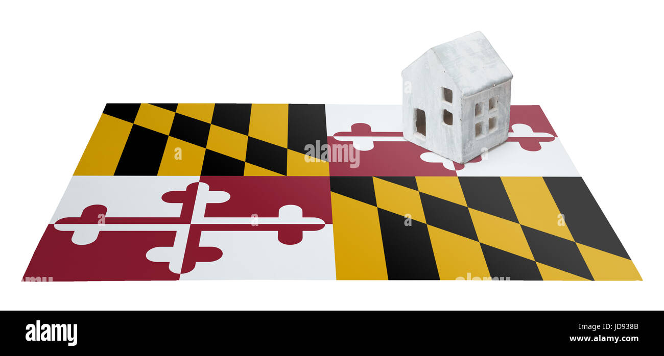 Kleines Haus auf eine Flagge - lebende oder migrieren nach Maryland Stockfoto