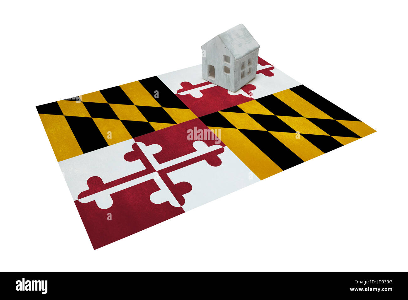 Kleines Haus auf eine Flagge - lebende oder migrieren nach Maryland Stockfoto