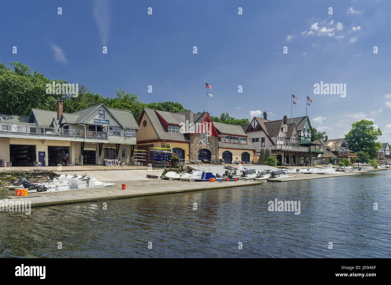 Boathouse Row Tag Zeit, Philadelphia, Pennsylvania, USA Stockfoto