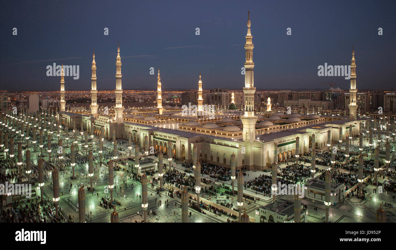 Masjid ein Nabawi Medina, Saudi-Arabien Stockfoto