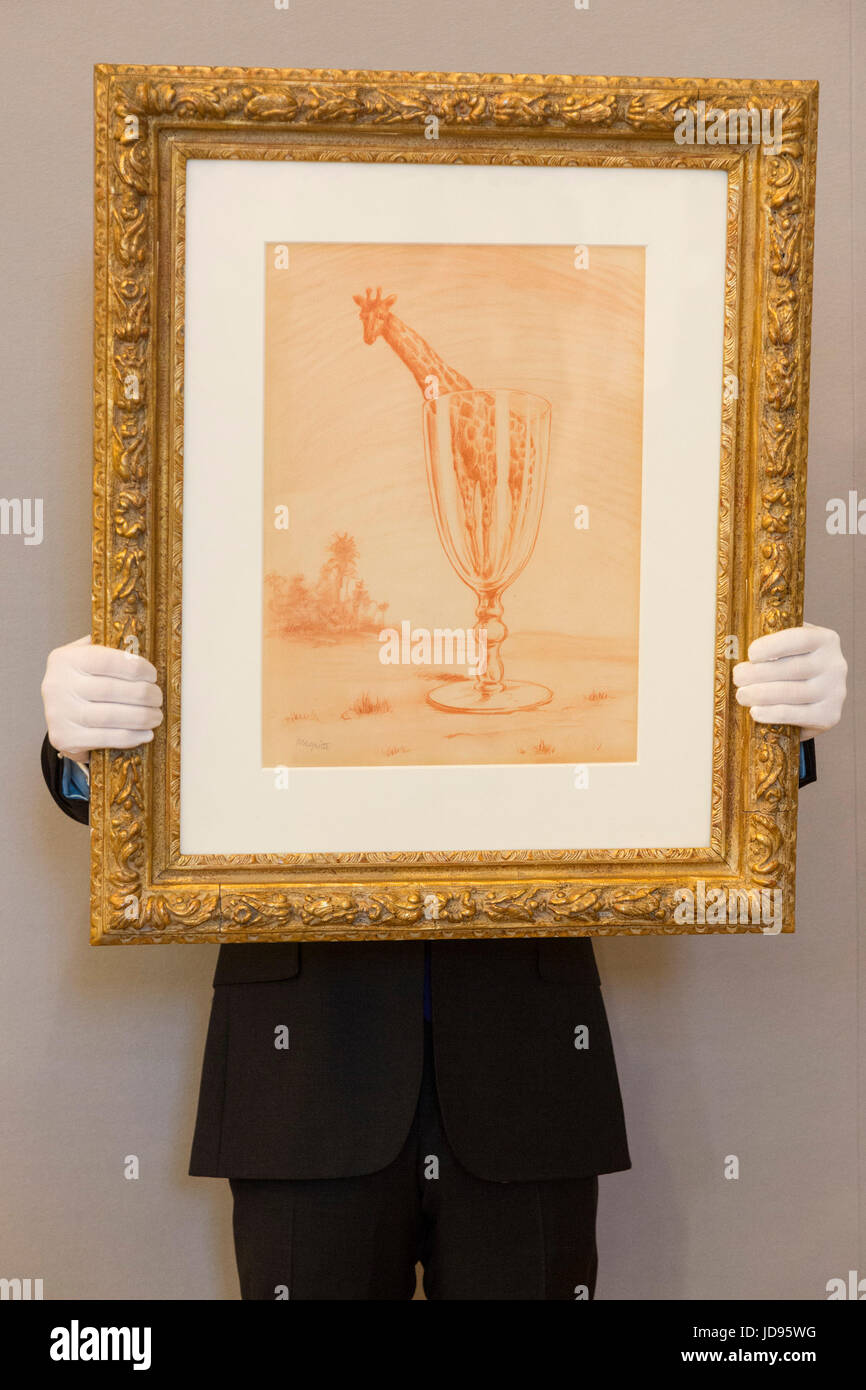 London, UK. 19. Juni 2017. Rene Magritte, Le Bain de Cristal. Auf GBP 150.000-200 000 geschätzt. Bonhams präsentiert eine Vorschau der Bonhams Impressionismus und moderne Kunst-Verkauf, die am 22. Juni 2017 stattfinden wird. Stockfoto