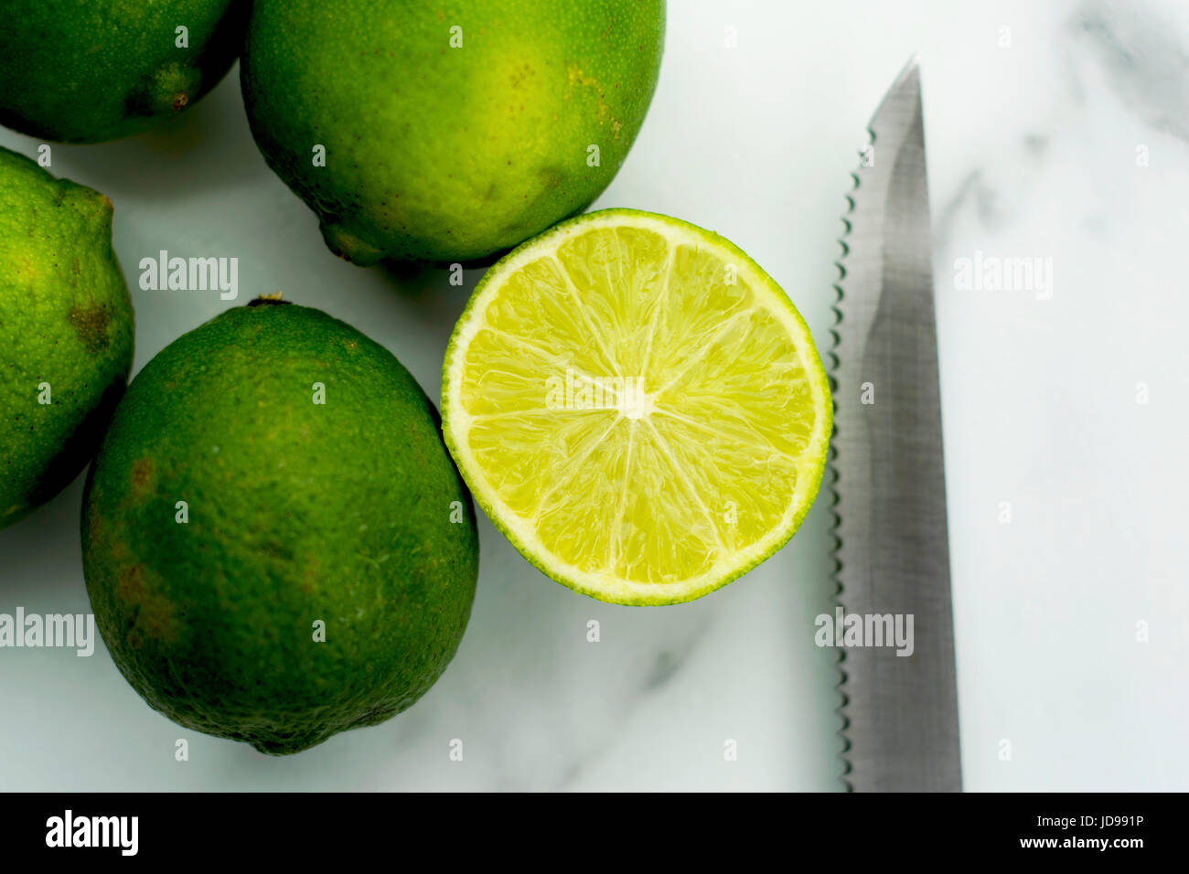 Frische Limetten perfekt für Sommer Küche und Getränke. Stockfoto