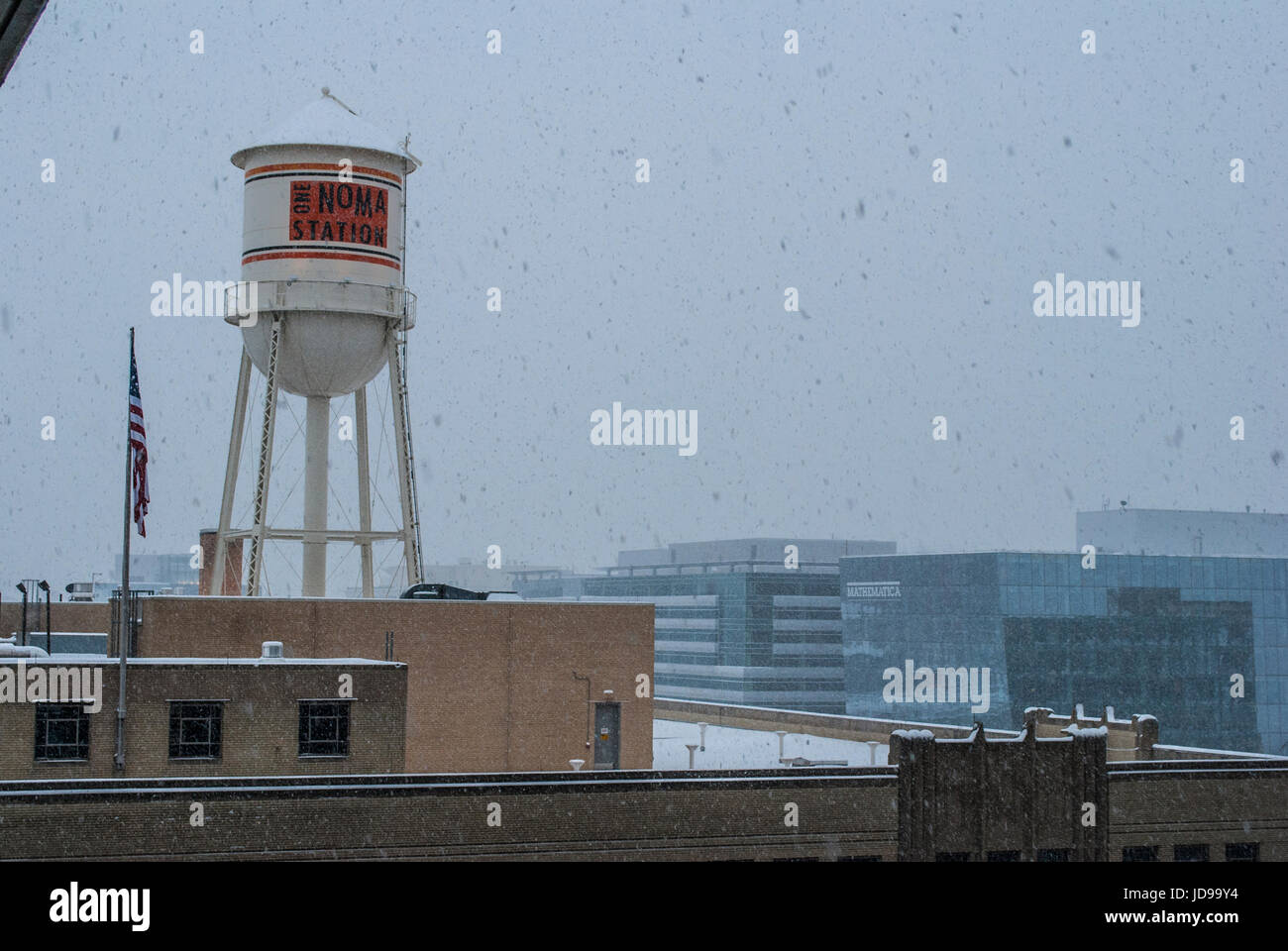 NoMa Wasserturm im winter Stockfoto