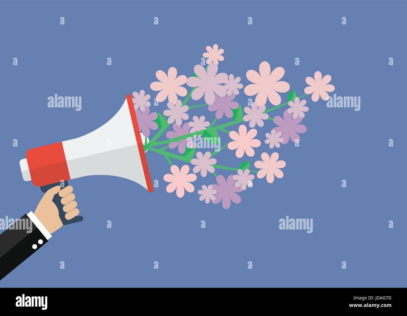 Hand mit Megaphon mit Wort-Sonderangebot. Vektor-Illustration Stock Vektor