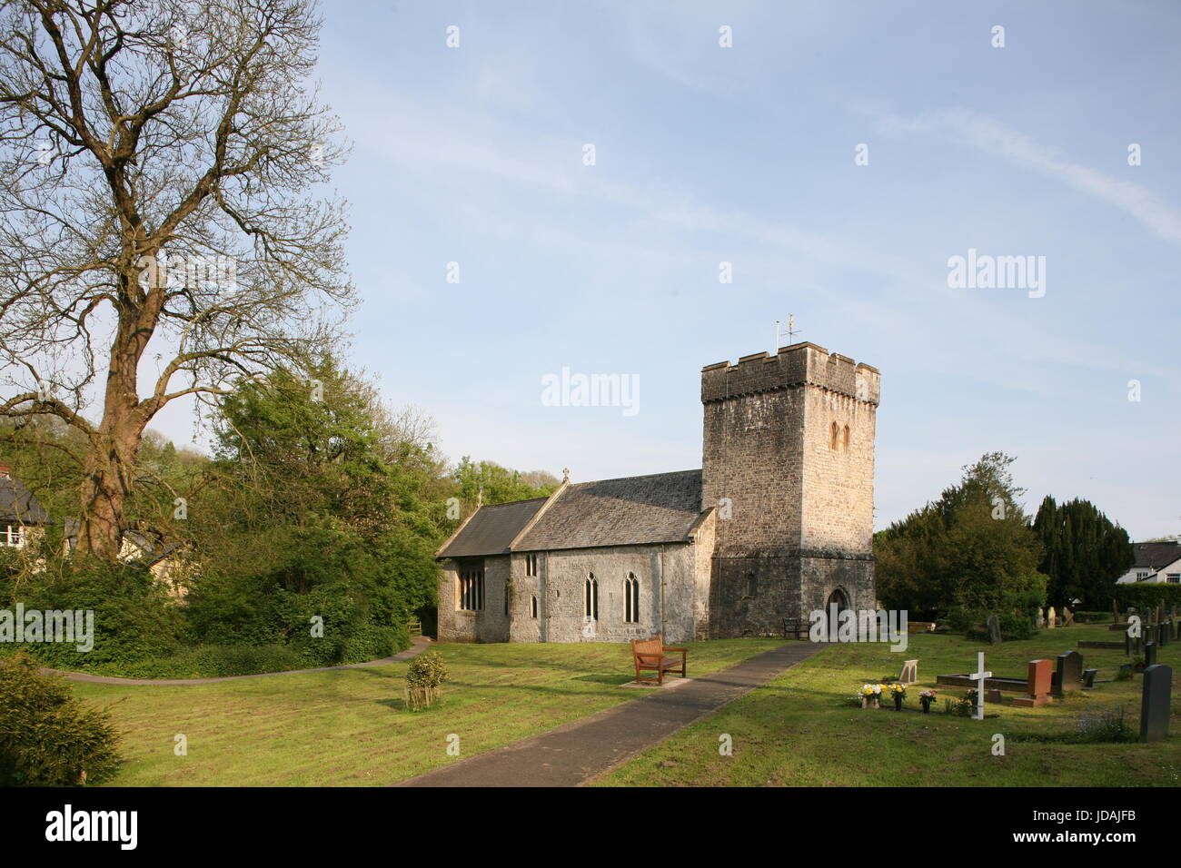 Llancarfan, Kirche St. Cadoc, Vale of Glamorgan Stockfoto