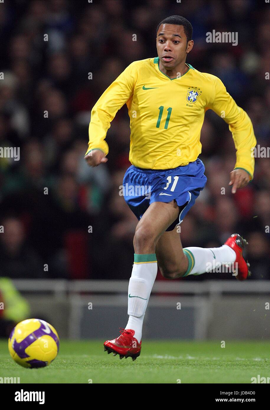 ROBINHO Brasilien V Italien EMIRATES Stadion LONDON ENGLAND 10. Februar 2009 Stockfoto