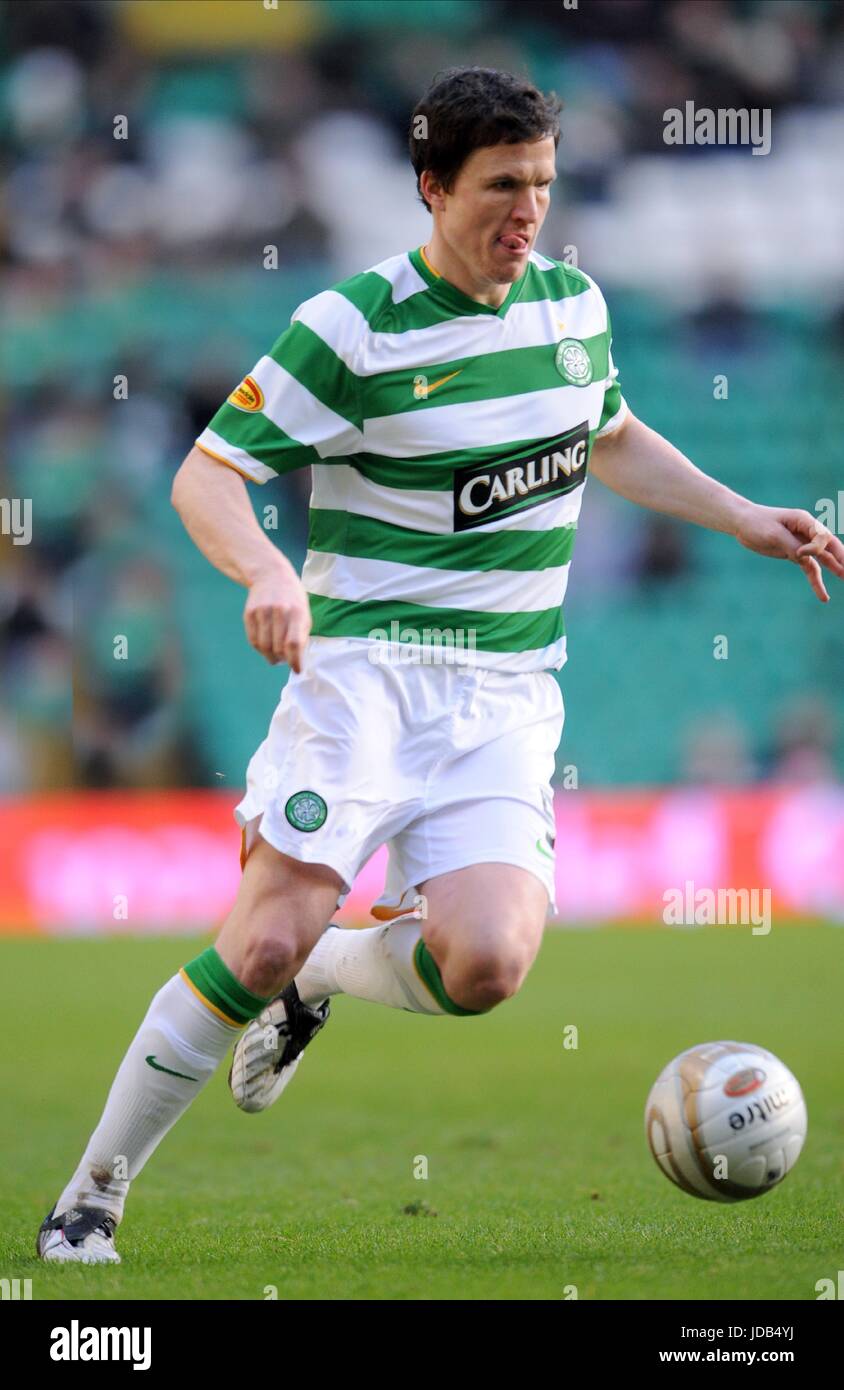 GARY CALDWELL CELTIC PARK GLASGOW CELTIC GLASGOW Schottland 7. Februar 2009 Stockfoto