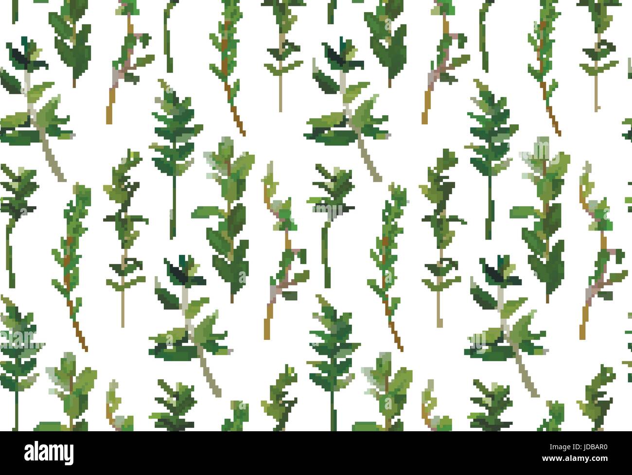 Eukalyptus und grün verschiedene Baum Laub natürliche Äste, grüne Blätter tropischen Musterdesign im Aquarell-Stil. Dekorative Beauti Vektor Stock Vektor
