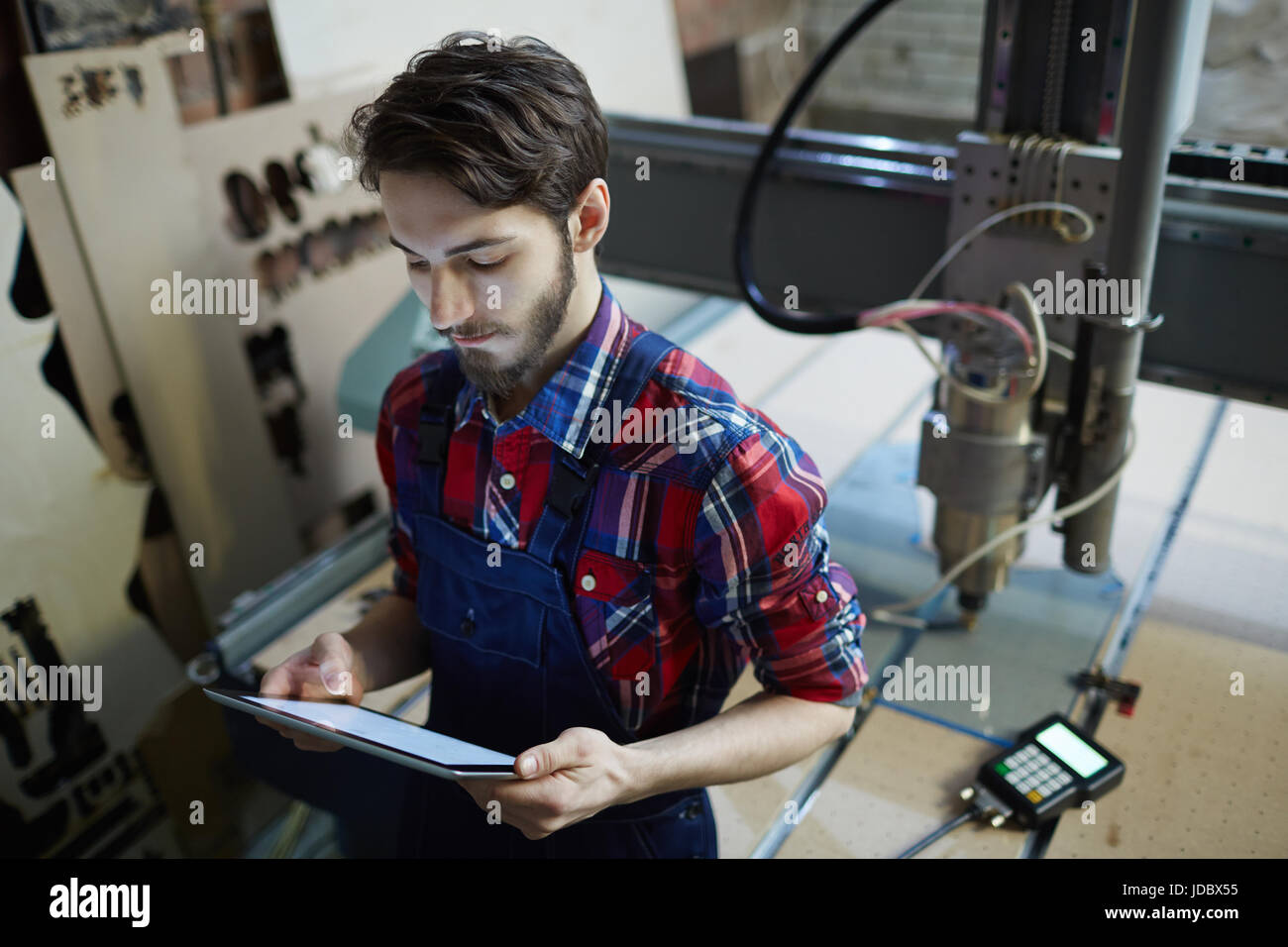 Drehbank-Ingenieur Stockfoto