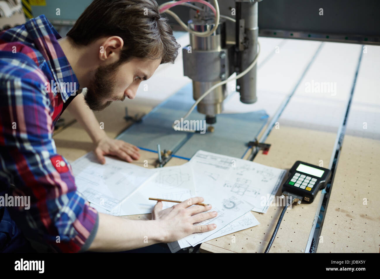 Ingenieur, skizzieren Stockfoto