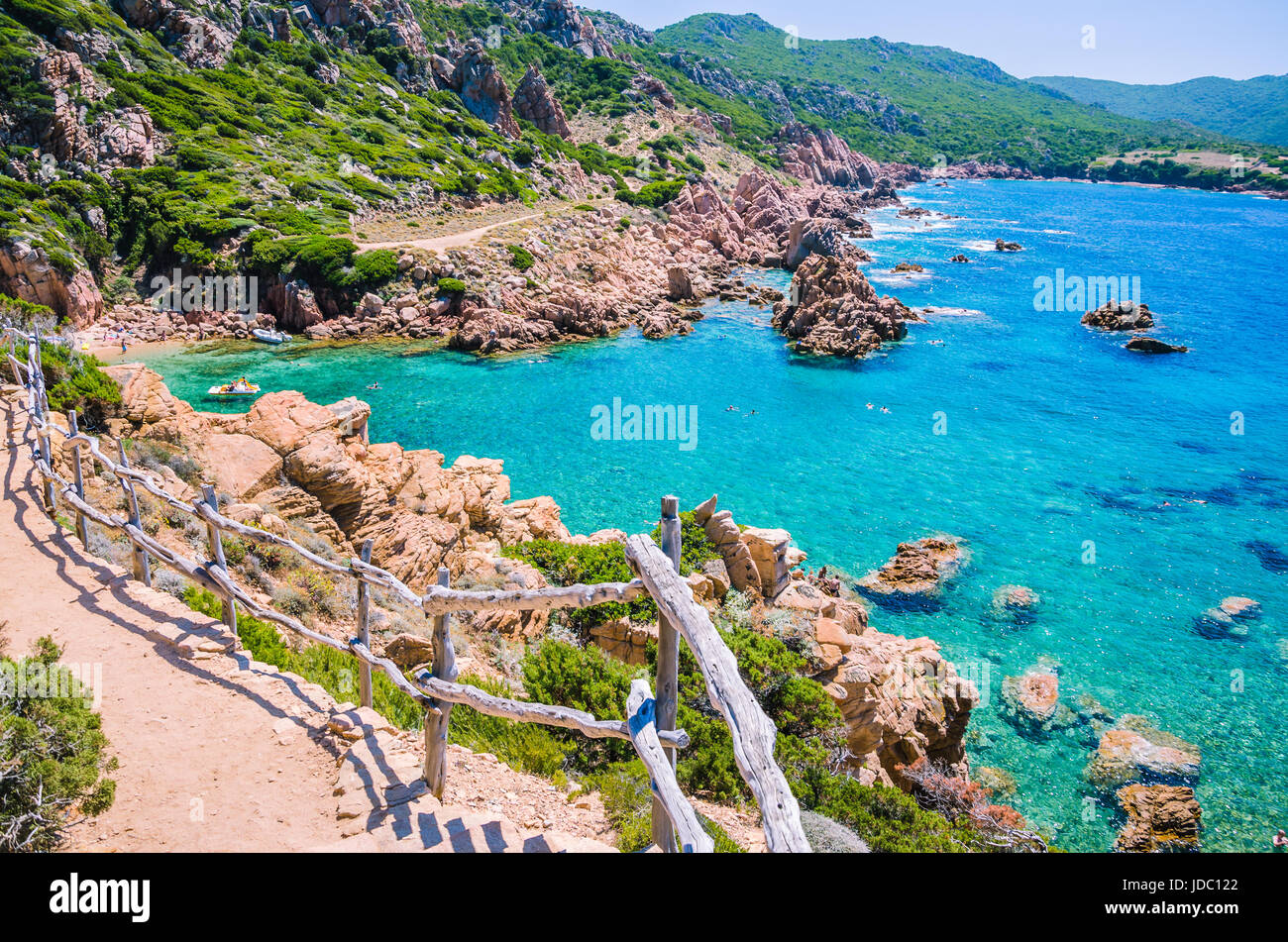 Steinigen Weg Weg in Costa Paradiso, Sardinien - Italien. Stockfoto