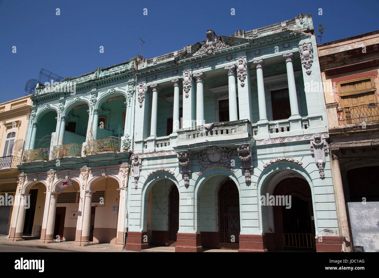 Gebäude entlang der Paseo del Prado, Centro Habana, Havana, Kuba Stockfoto