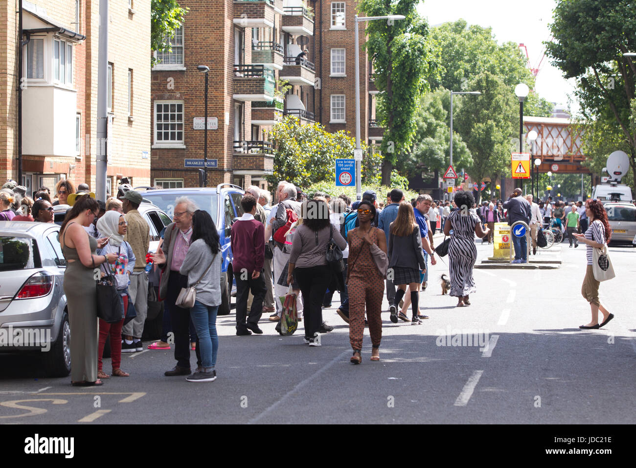 Grenfell Turm Brandkatastrophe, West-London, UK Stockfoto