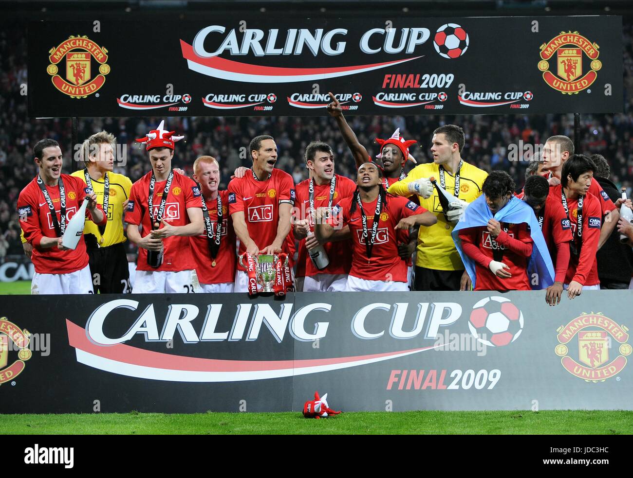 CARLING CUP Sieger 2009 MANCHESTER UNITED FC WEMBLEY Stadion LONDON ENGLAND 1. März 2009 Stockfoto