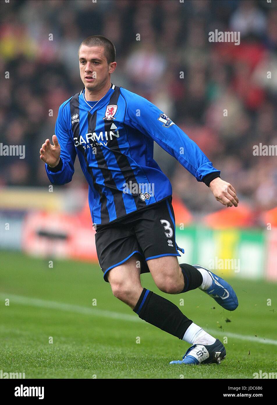 ANDREW TAYLOR MIDDLESBROUGH FC BRITANNIA STADIUM STOKE ENGLAND 21. März 2009 Stockfoto