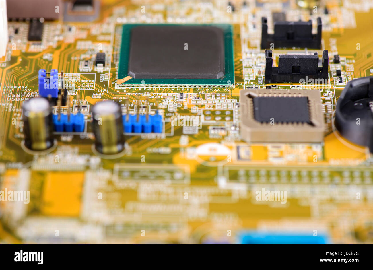 Computer-Platine mit Netzwerk und die Verbindung Stockfotografie - Alamy