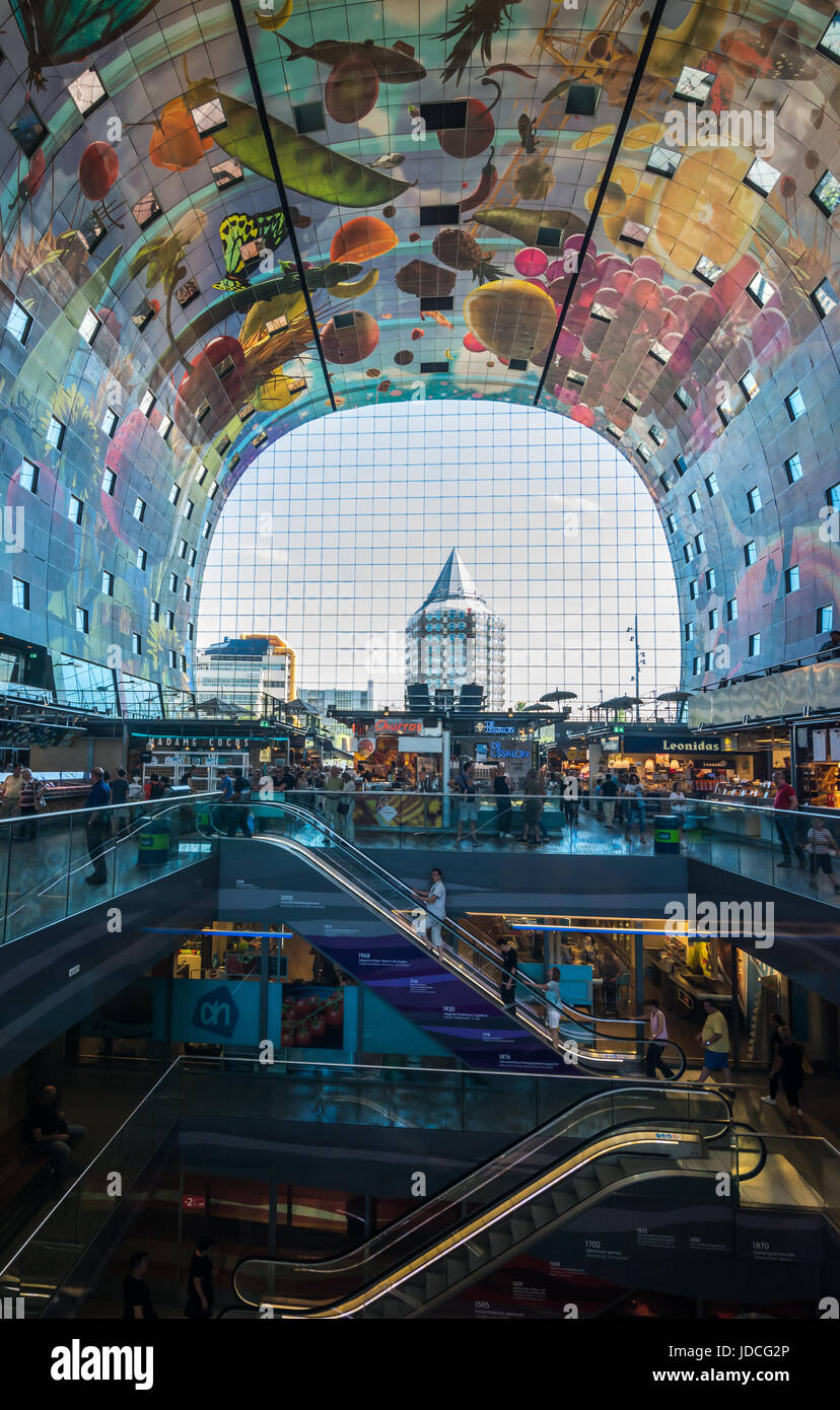 Die bunten Markthalle in Rotterdam Stockfoto