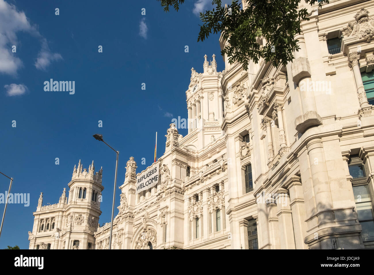 Kybele Palast (Palacio de Cibeles Gebäude, früher der Palast der Kommunikation oder Palacio de Comunicaciones), Plaza de Cibeles, Madrid, Spanien Stockfoto