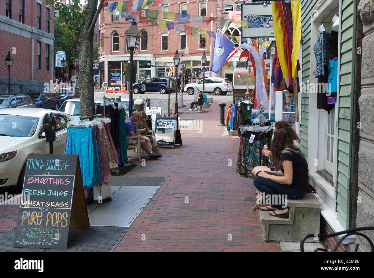 Der alte Hafen Bezirk von Portland, Maine Stockfoto