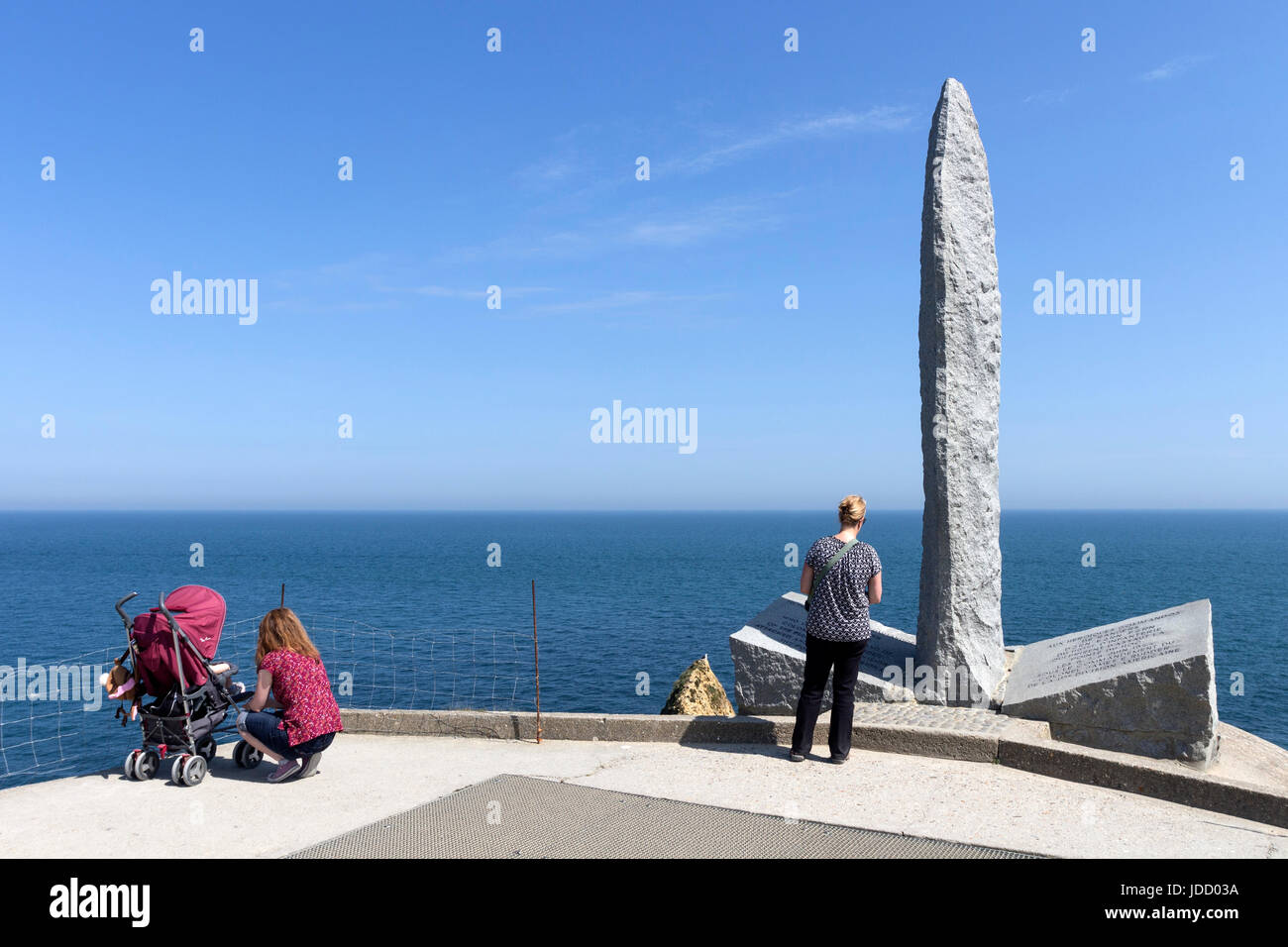Das Ranger-Denkmal auf dem Pointe Du Hoc, Normandie, Frankreich Stockfoto