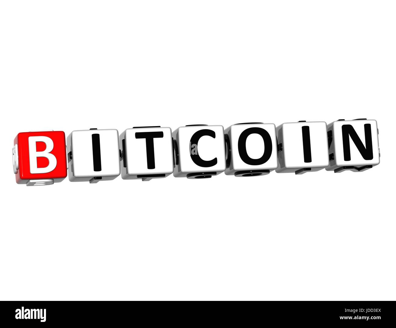 3d Block Text Bitcoin Auf Weissem Hintergrund Stockfoto Bild - 