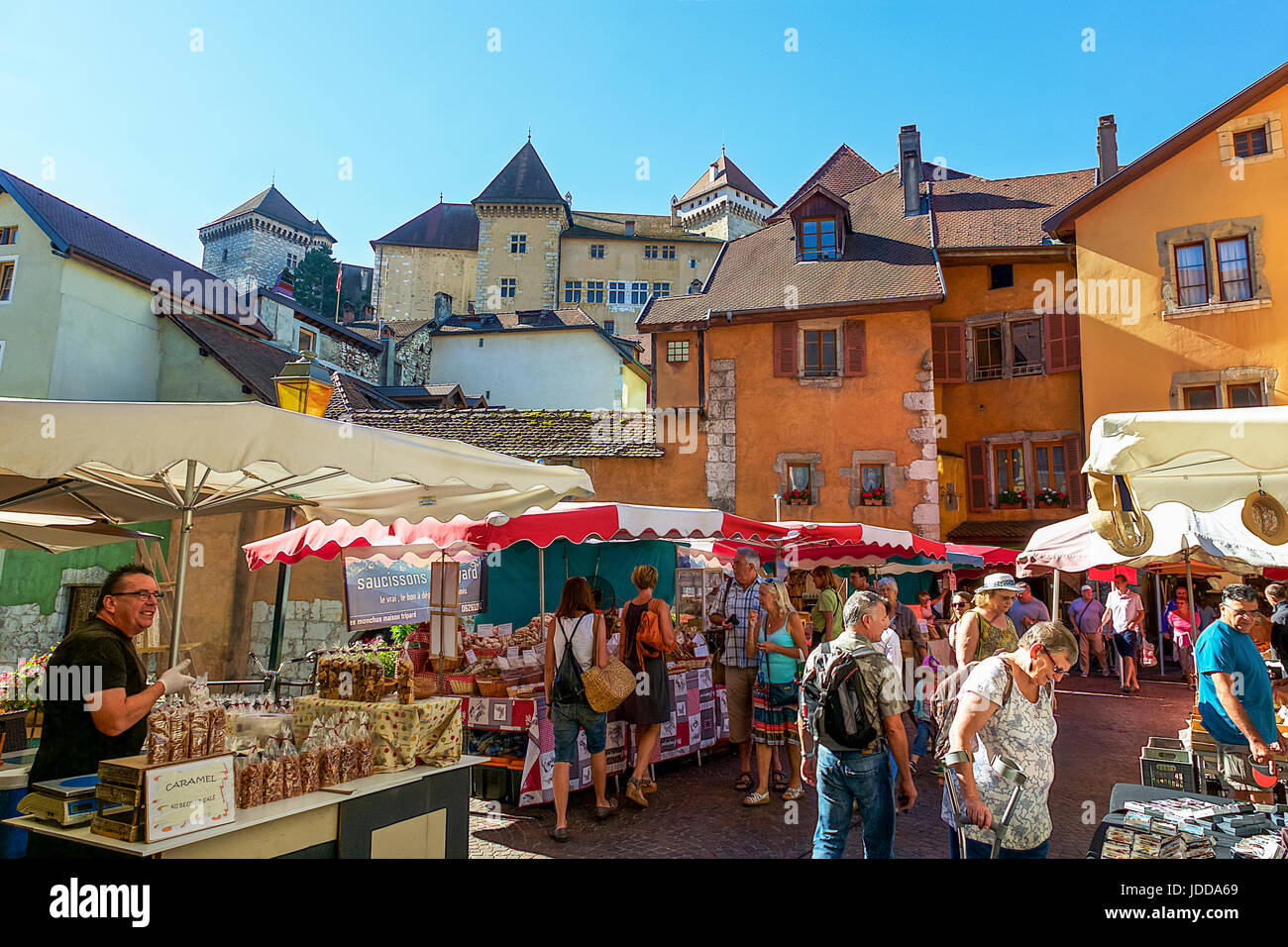 Märkte von Annecy, Annecy, Frankreich Stockfoto