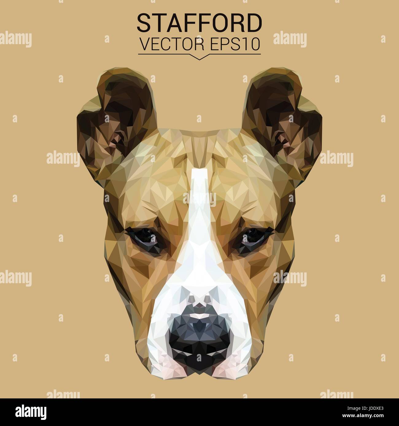 Amerikanische Terrier Hund Tier low-Poly Design Vektor-Illustration. Stock Vektor
