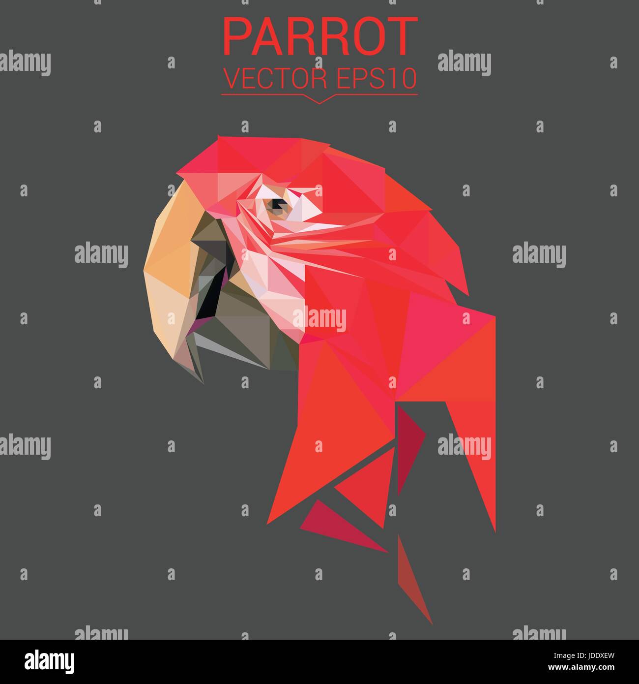 Papagei-low-Poly-Design-Vektor-Illustration. Stock Vektor