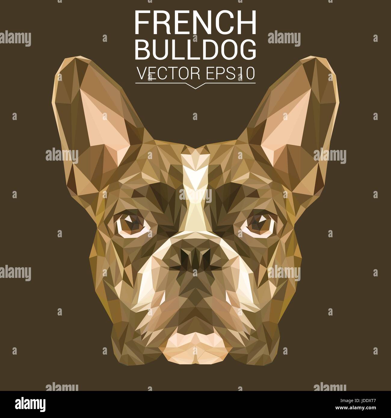 Französische Bulldogge Tier low-Poly-Design. Dreieck-Vektor-Illustration. Stock Vektor