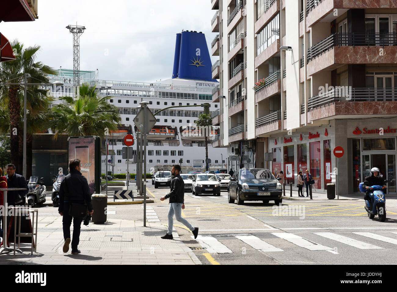 Datenverkehrs P & O MV Oriana Kreuzfahrtschiff Santander in Nordspanien Stockfoto