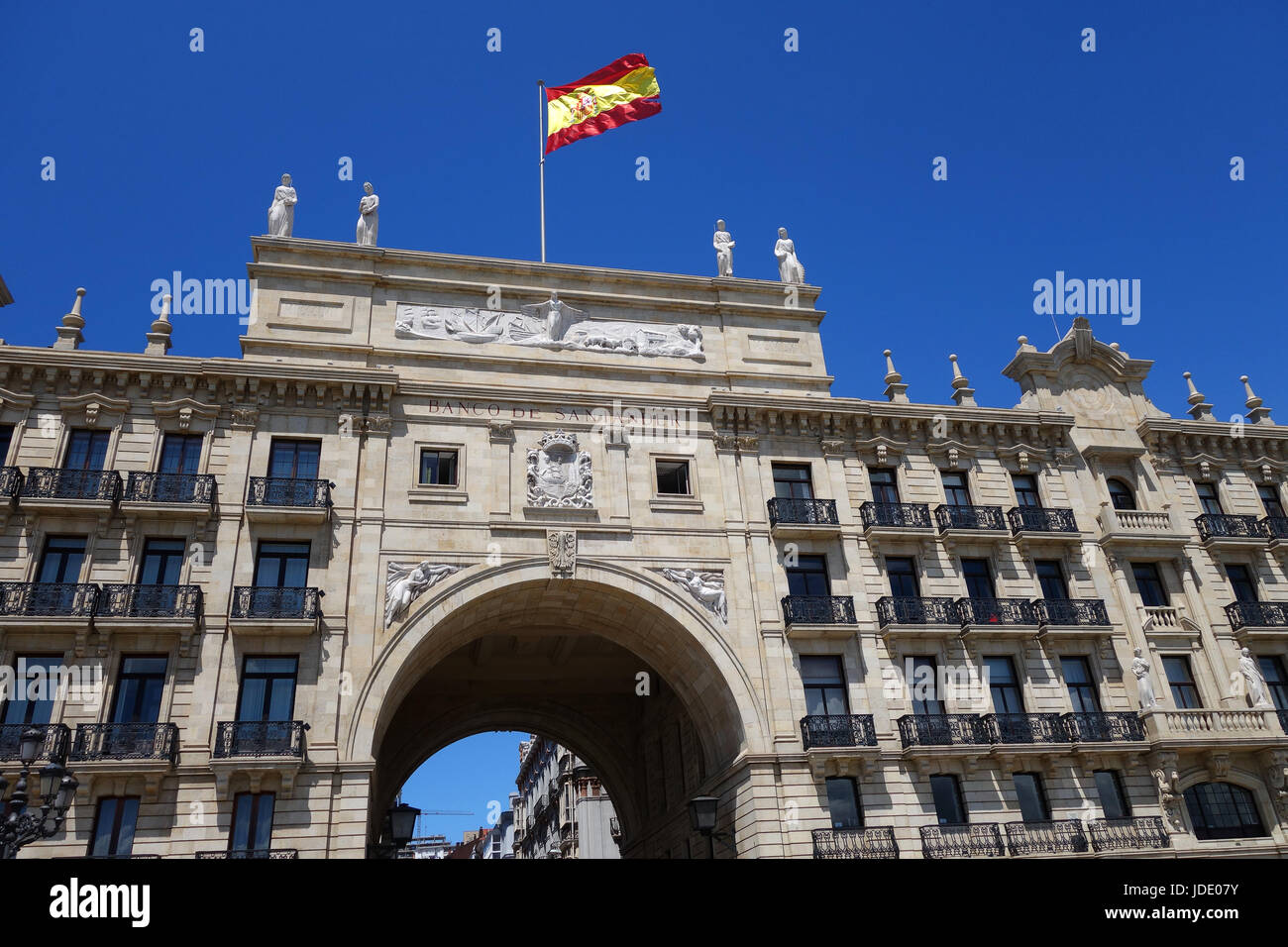 Hauptsitz der Banco Santander in Santander in Nordspanien Stockfoto