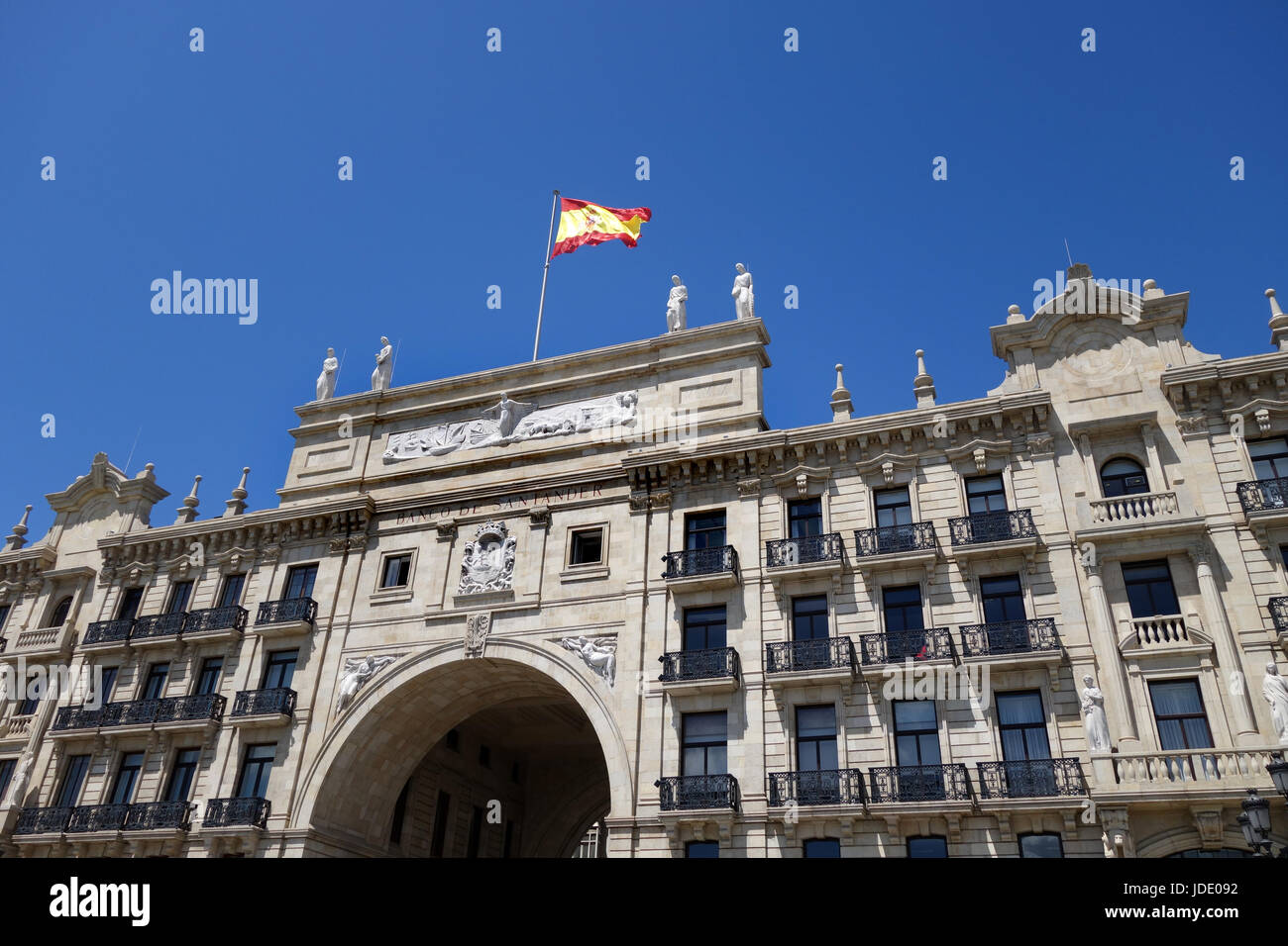 Hauptsitz der Banco Santander in Santander in Nordspanien Stockfoto