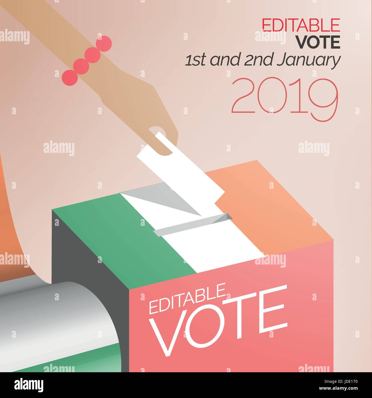 Wahlen Abstimmungen Box in Irland Stock Vektor