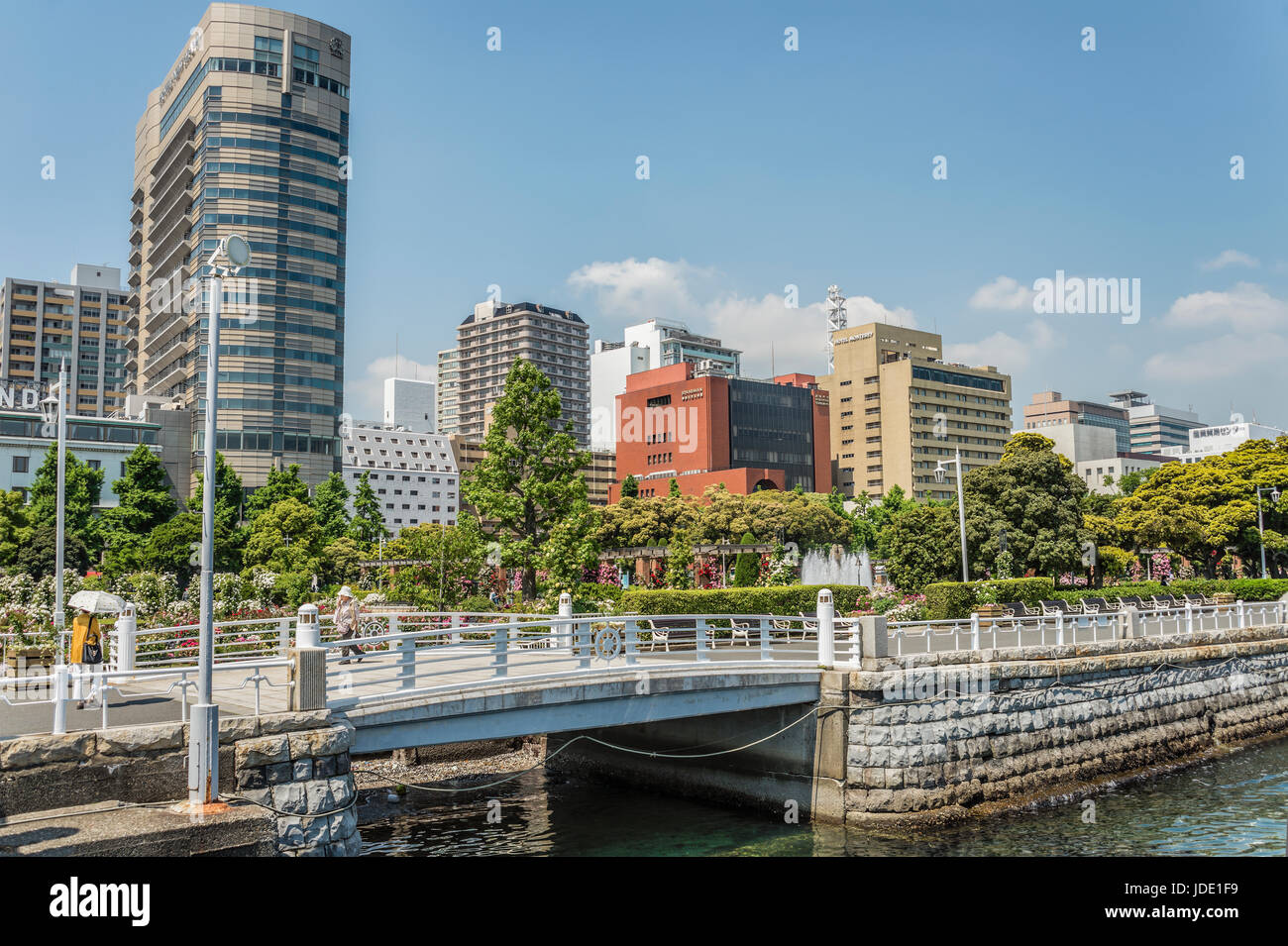 Am Wasser im Yamashita Park, Naka-ku, Yokohama, Japan Stockfoto