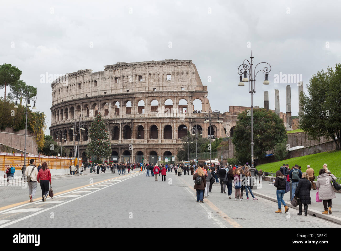 Via dei Fori Imperiali ohne Verkehr an gesetzlichen Feiertagen, Rom, Italien Stockfoto