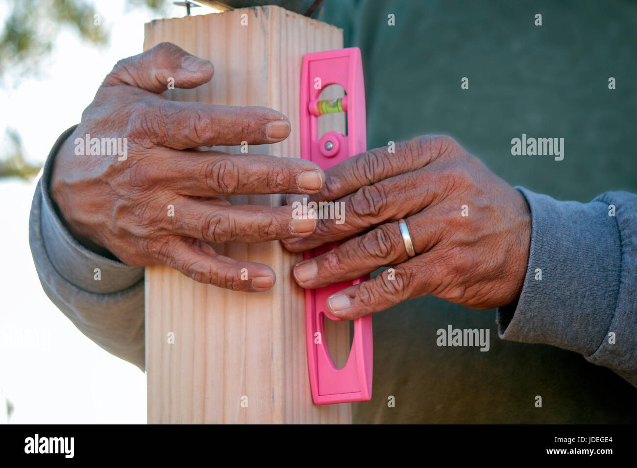 Hände bei der Arbeit Stockfoto