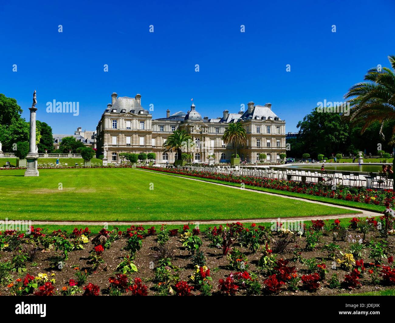 Palast, Jardin du Luxembourg, Jardin du Luxembourg, im Juni, Paris, Frankreich. Stockfoto