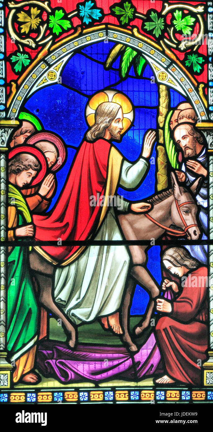 Jesus Reitet In Jerusalem Auf Esel -Fotos Und -Bildmaterial In Hoher