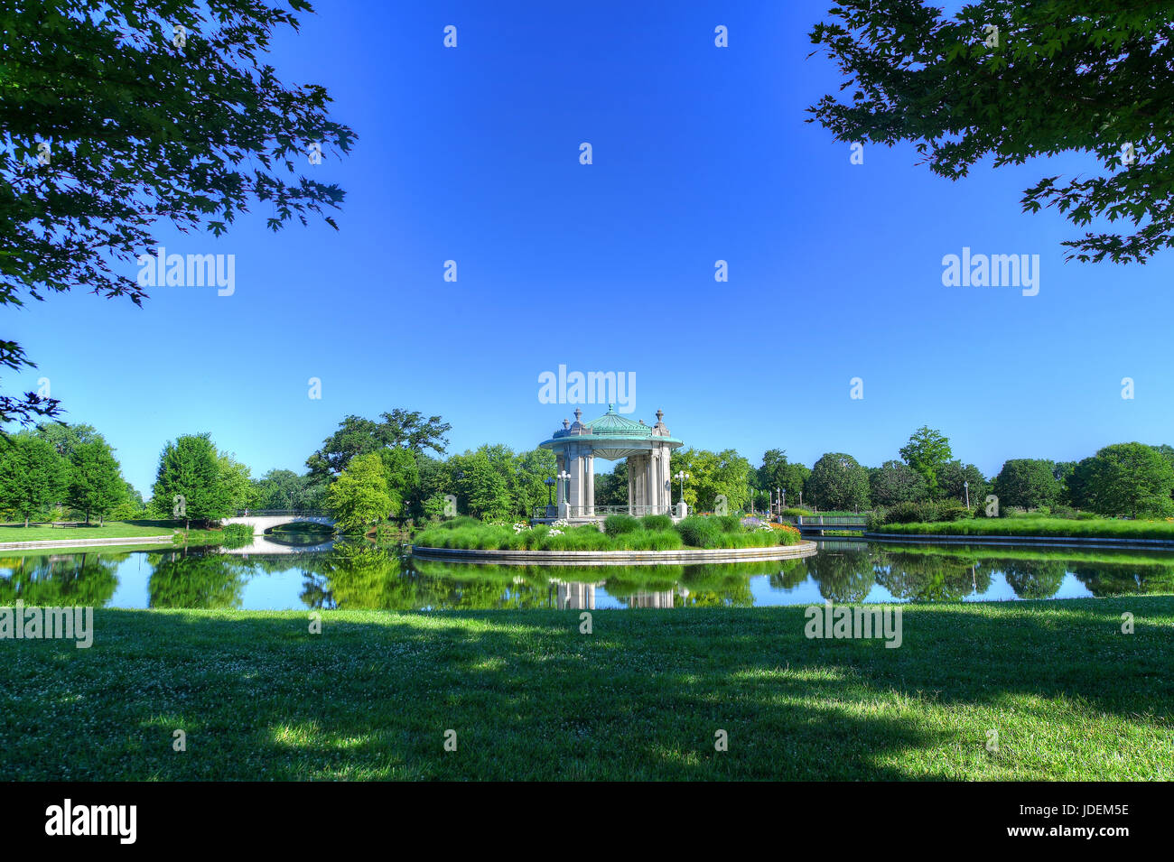 Der Waldpark Musikpavillon in St. Louis, Missouri. Stockfoto