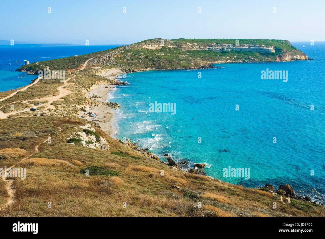 Sinis Halbinsel Capo San Marco in Oristano, Sardinien, Italien Stockfoto