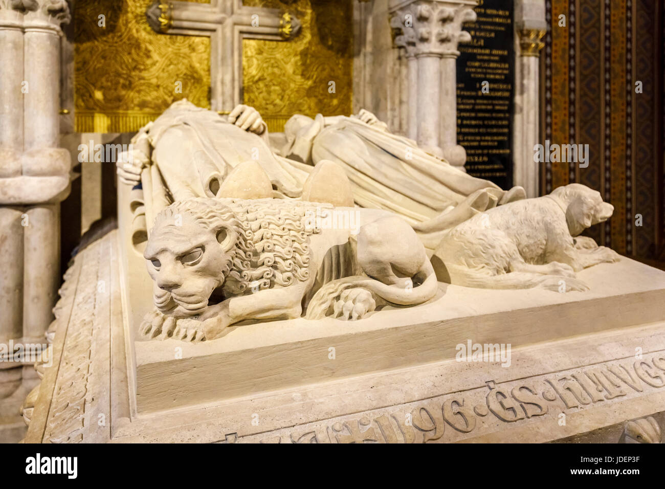 Grab von König Bela III. und Anne de Chatillon, Trinity Chapel, Matthiaskirche, Burgviertel, Buda, Budapest, Hauptstadt von Ungarn, Mitteleuropa Stockfoto