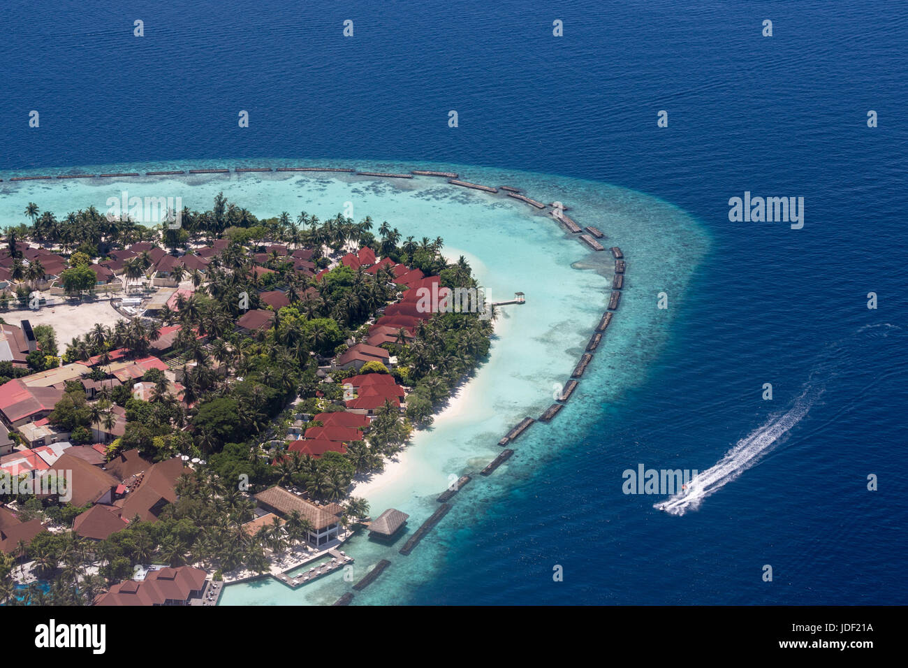 Tropical Island, Freisteller, Ari Atoll, Indischer Ozean, Malediven Stockfoto