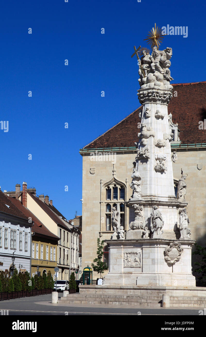 Ungarn, Budapest, Burg, Säule der Heiligen Dreifaltigkeit, Stockfoto