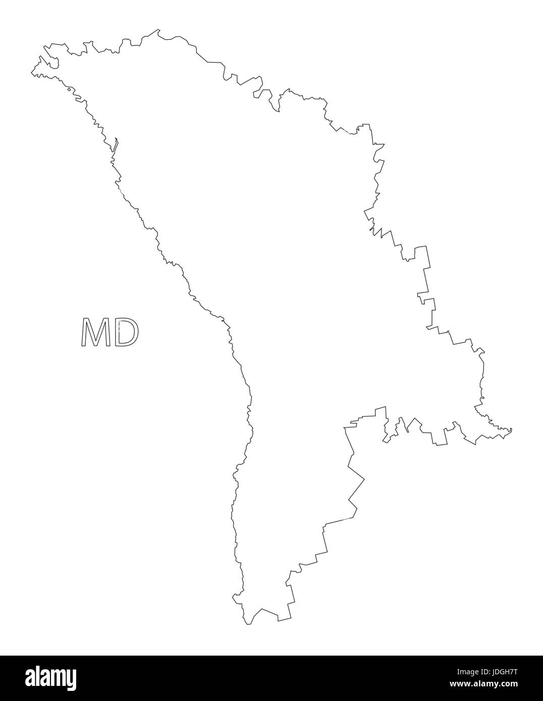 Republik Moldau Umriss Silhouette Karte Abbildung mit schwarze Form Stock Vektor