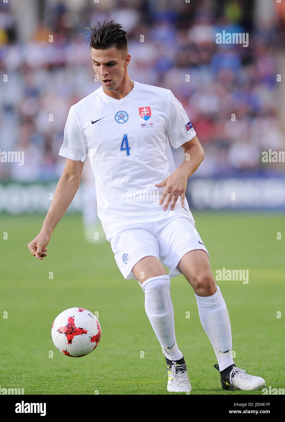 Martin Valjent während der UEFA European Under-21 Spiel zwischen der Slowakei und England in Kolporter Arena am 19. Juni 2017 in Kielce, Polen. (Foto: MB-Media) Stockfoto