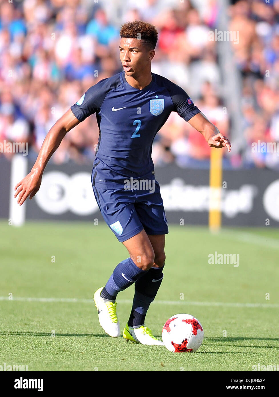 Mason Holgate während der UEFA European Under-21 Spiel zwischen der Slowakei und England in Kolporter Arena am 19. Juni 2017 in Kielce, Polen. (Foto: MB-Media) Stockfoto