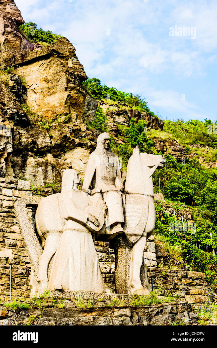 Denkmal von Richard Lionheart in der Nähe von Dürnstein, Wachau, Österreich; Denkmal von Richard Löwenherz Nahe Dürnstein Stockfoto