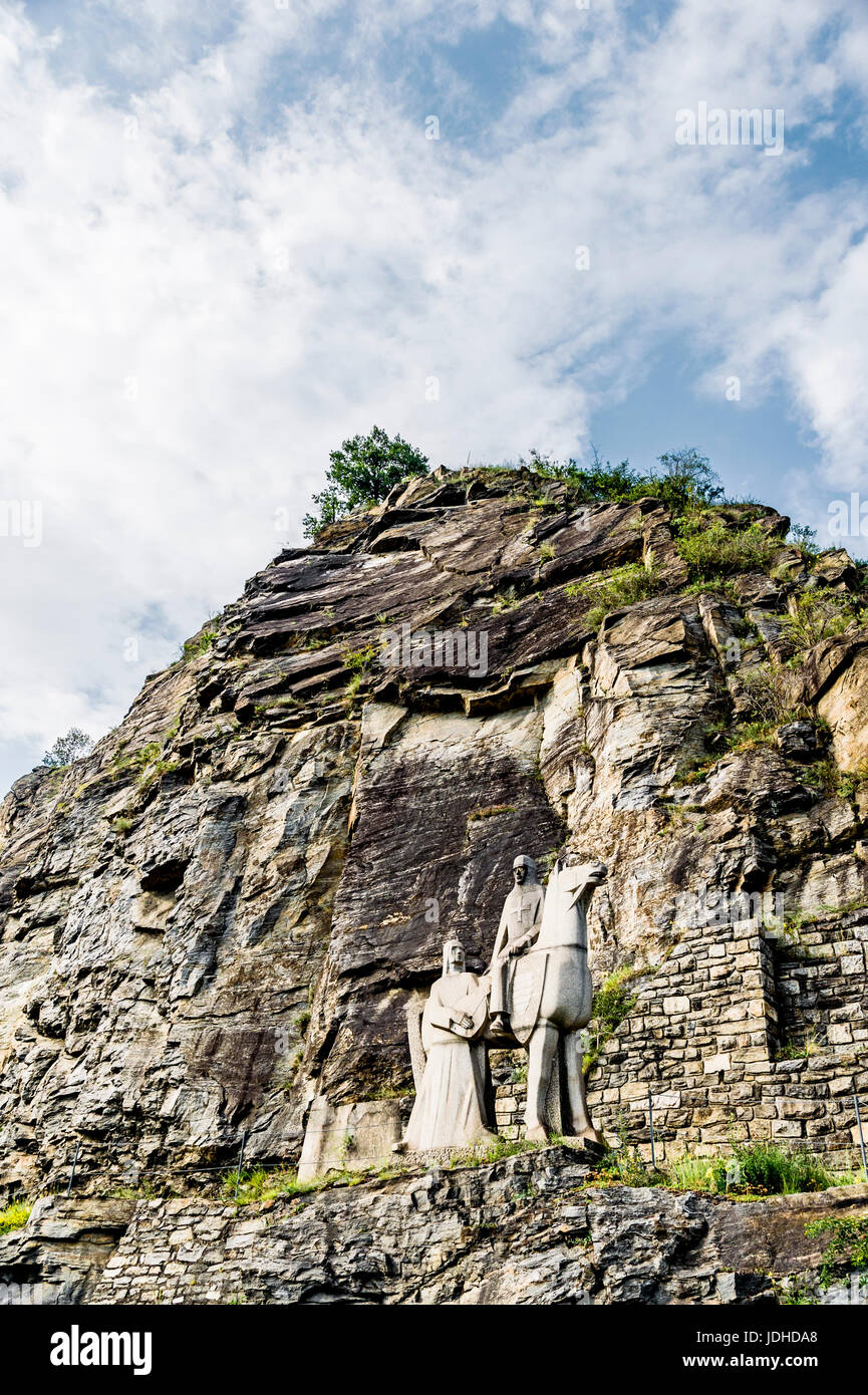 Denkmal von Richard Lionheart in der Nähe von Dürnstein, Wachau, Österreich; Denkmal von Richard Löwenherz Nahe Dürnstein Stockfoto